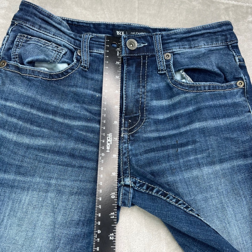 BKE Jake Straight Jeans Mens 29x34 Blue Wash Embroidered Coolmax Performance - Picture 16 of 16